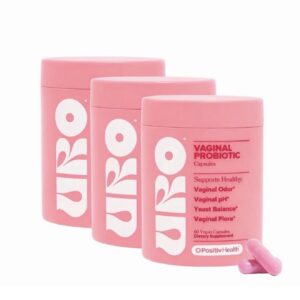 URO Vaginal Probiotic Capsules – Women’s Vaginal Health Support (3 Bottles Bundle)