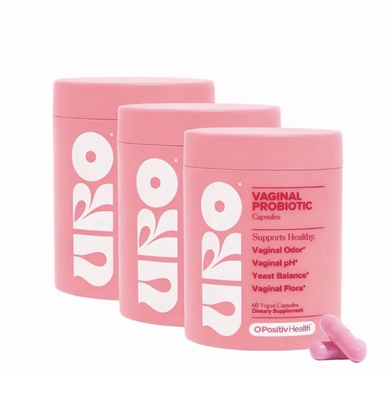 URO Vaginal Probiotic Capsules – Women’s Vaginal Health Support (3 Bottles Bundle)